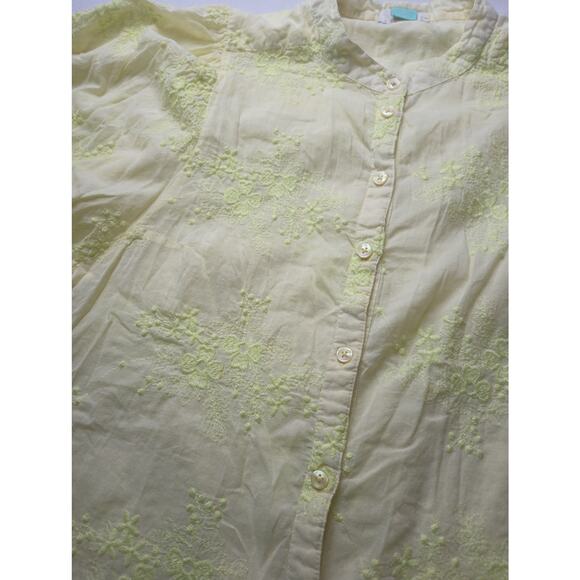 Anthropologie Pilcro Bella femme Button down Top Blouse Floral Embroidery 1X - Picture 3 of 6